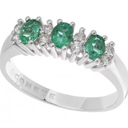 Anello Trilogy Smeraldi e...